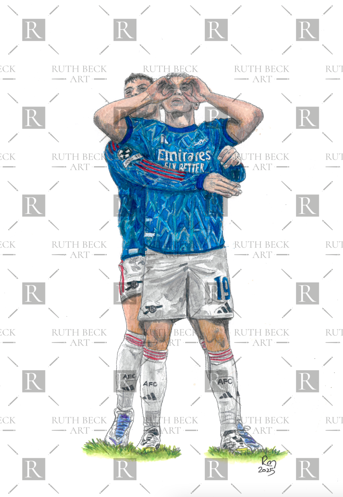 TROSSARD & MARTINELLI CELEBRATING - CHAMPIONS LEAGUE - PRINT
