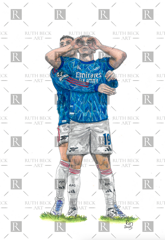 TROSSARD & MARTINELLI CELEBRATING - CHAMPIONS LEAGUE - PRINT