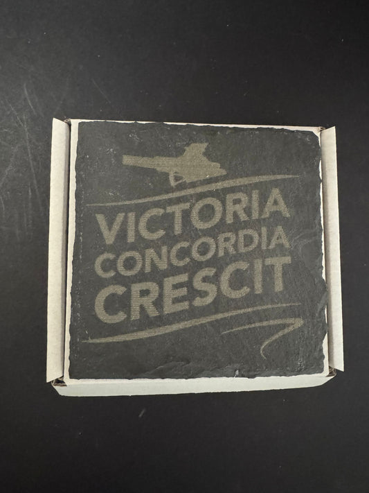VCC SLATE COASTER x 1. Charity Donation from Sale.