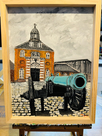 ROYAL ARSENAL WOOLWICH CANNON - ORIGINAL ACRYLIC PAINTING
