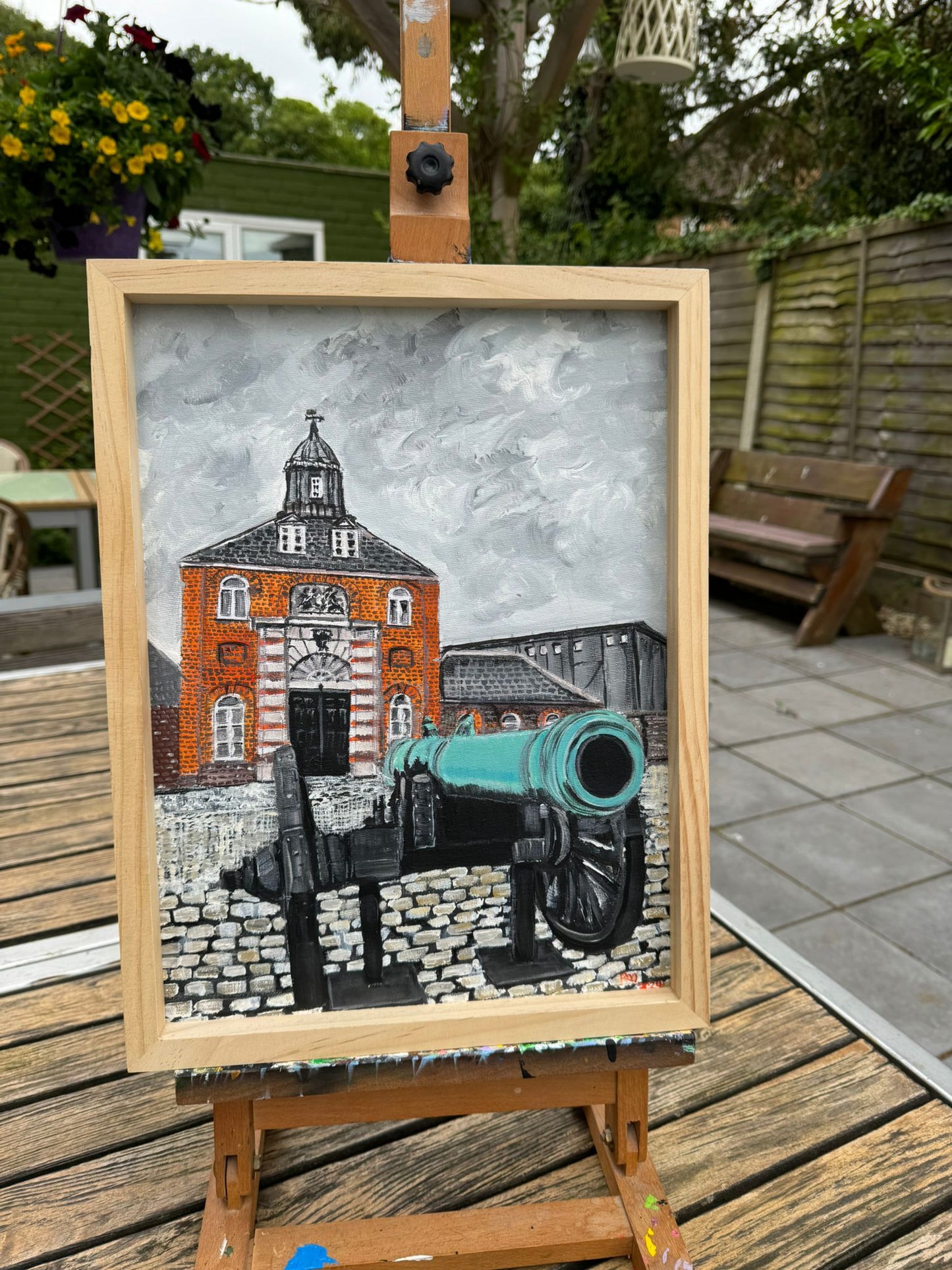 ROYAL ARSENAL WOOLWICH CANNON - ORIGINAL ACRYLIC PAINTING