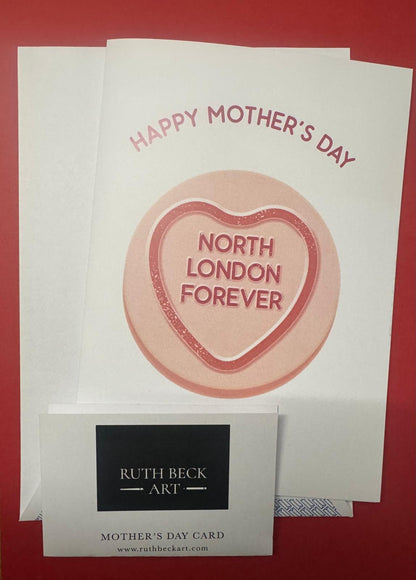 MOTHERS DAY NORTH LONDON FOREVER LOVEHEART SWEET - A5 Blank card & envelope