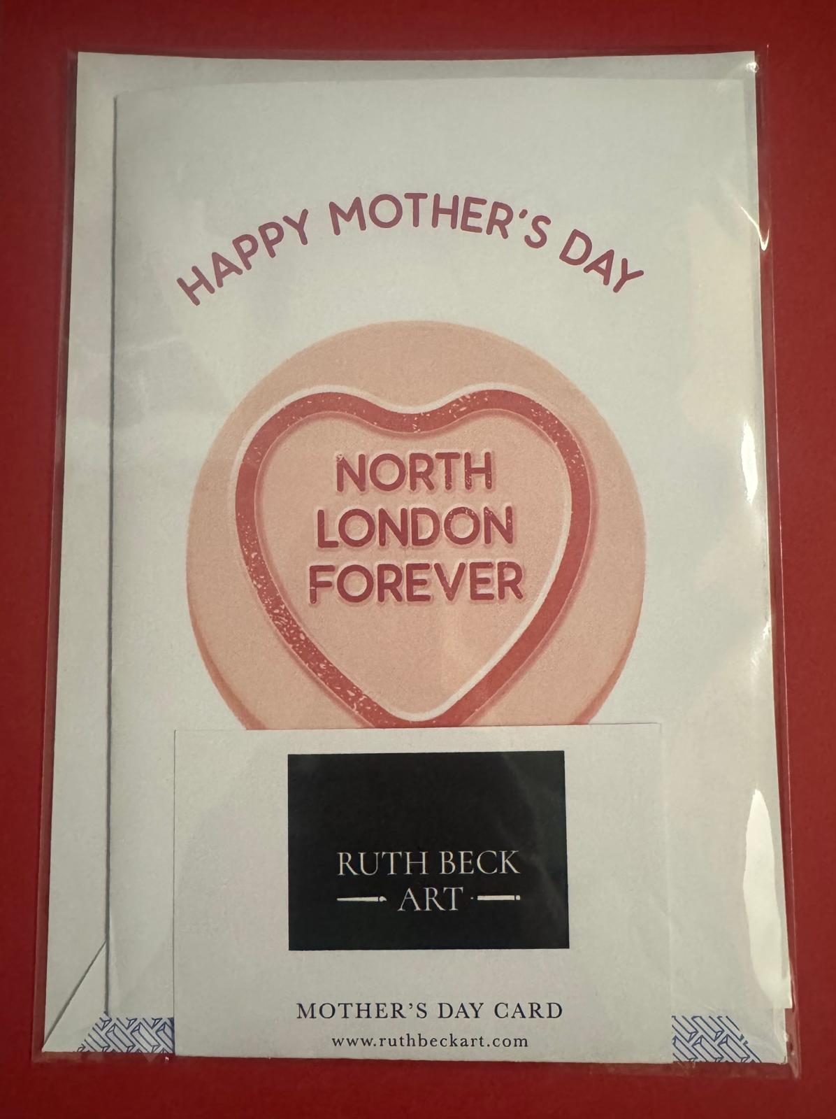 MOTHERS DAY NORTH LONDON FOREVER LOVEHEART SWEET - A5 Blank card & envelope