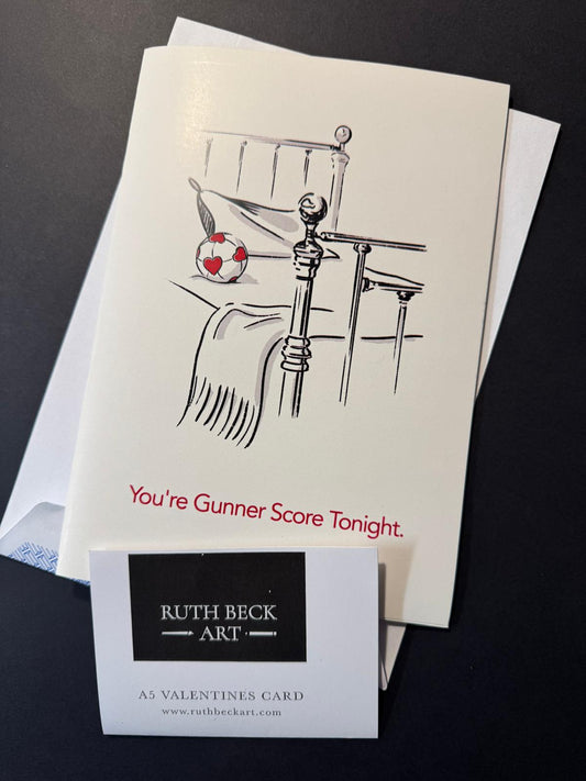 VALENTINES CARD - YOU'RE GUNNER SCORE TONIGHT - A5 Blank card & envelope